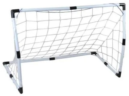 Poarta de fotbal pentru gradina, 2 in 1, cu minge si pompa, 90x47x60/48x28.5x33 cm, Isotrade