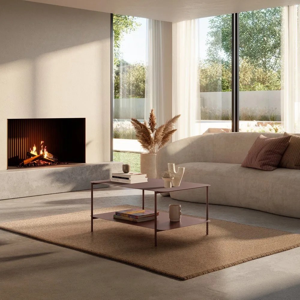 Măsuță de cafea teracotă din metal 58x90 cm Beatrix – MOME