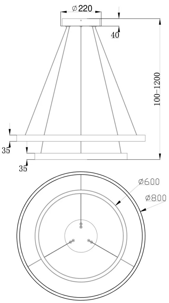 Lustra suspendata LED design tehnic Rim negru MYMOD058PL-L74B4K