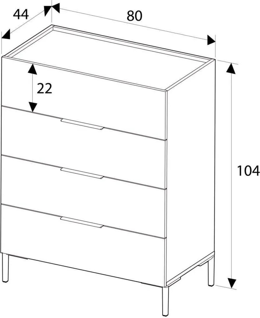 Dulap, Hanah Home, Sfn-1740-Dd-1, 80x104x44 cm, Alb