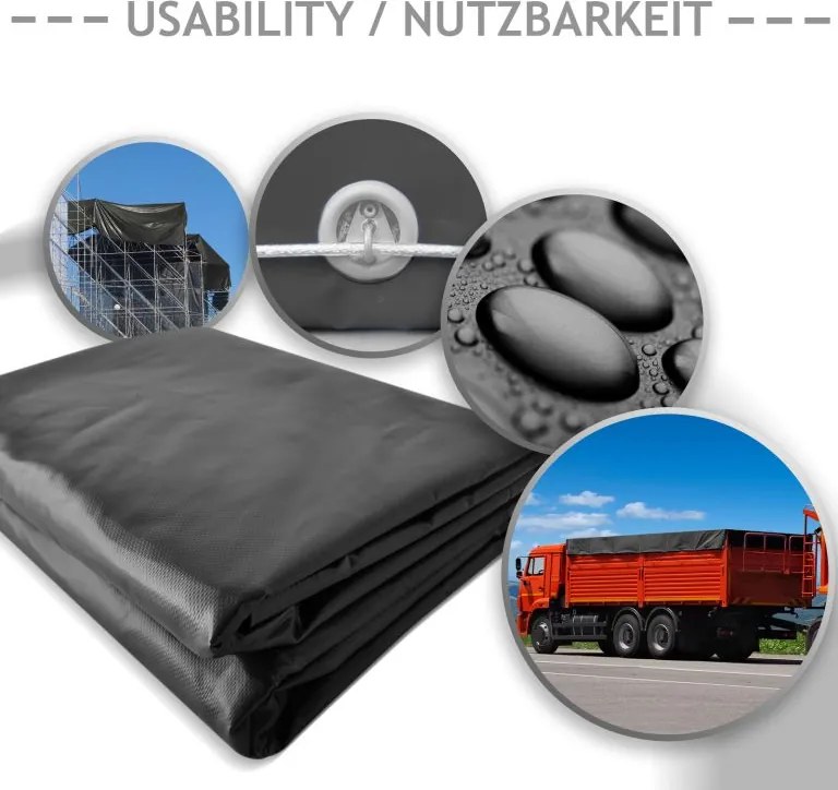 JAGO Prelata 650 g/m², ochiuri de aluminiu, antracit, 5 x 7