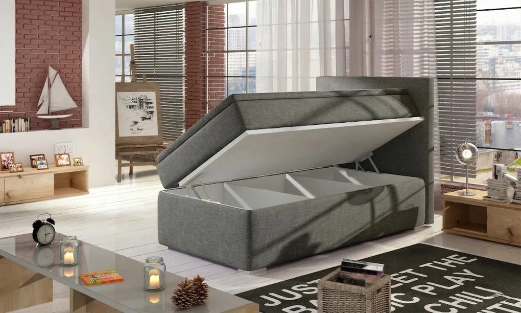 Pat lemn masiv BoxSpring Rocco 90x200 - Sawana 05, Dreapta