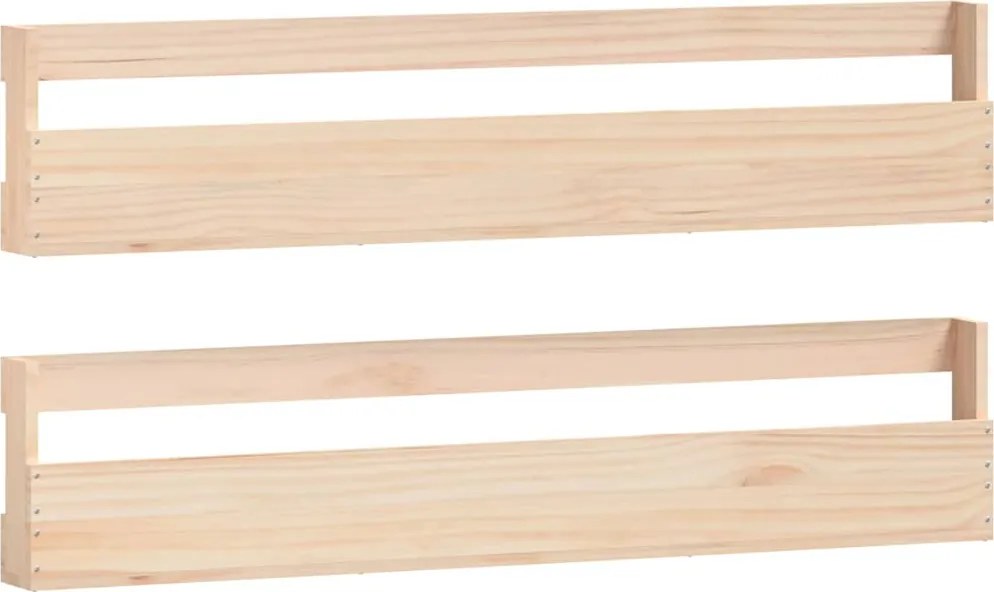 vidaXL Pantofare de perete, 2 buc., 110x9x23 cm, lemn masiv pin