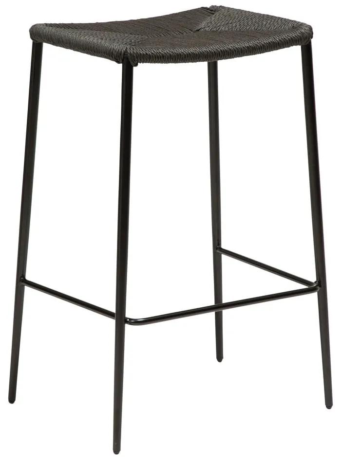 Scaun bar cu picioare din oțel DAN-FORM Stiletto, negru, înălțime 68 cm