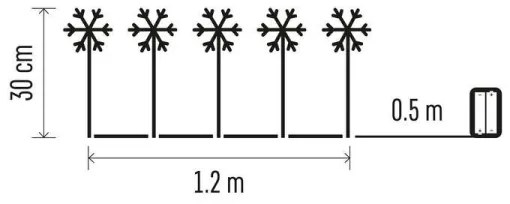 Decorațiune LED de Crăciun de exterior 5xLED/3xAA IP44 fulgi de zăpadă