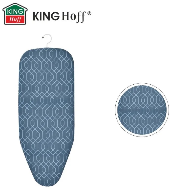 Scândură de călcat Kinghoff KH 1936, 76x30.5 cm, pliabilă, cârlig pentru agățat, albastru