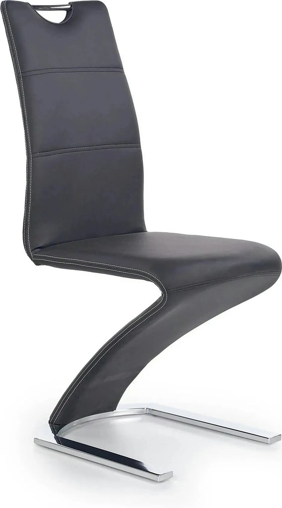 Scaun K291, negru/crom, piele ecologica/metal, 45X63X101 CM
