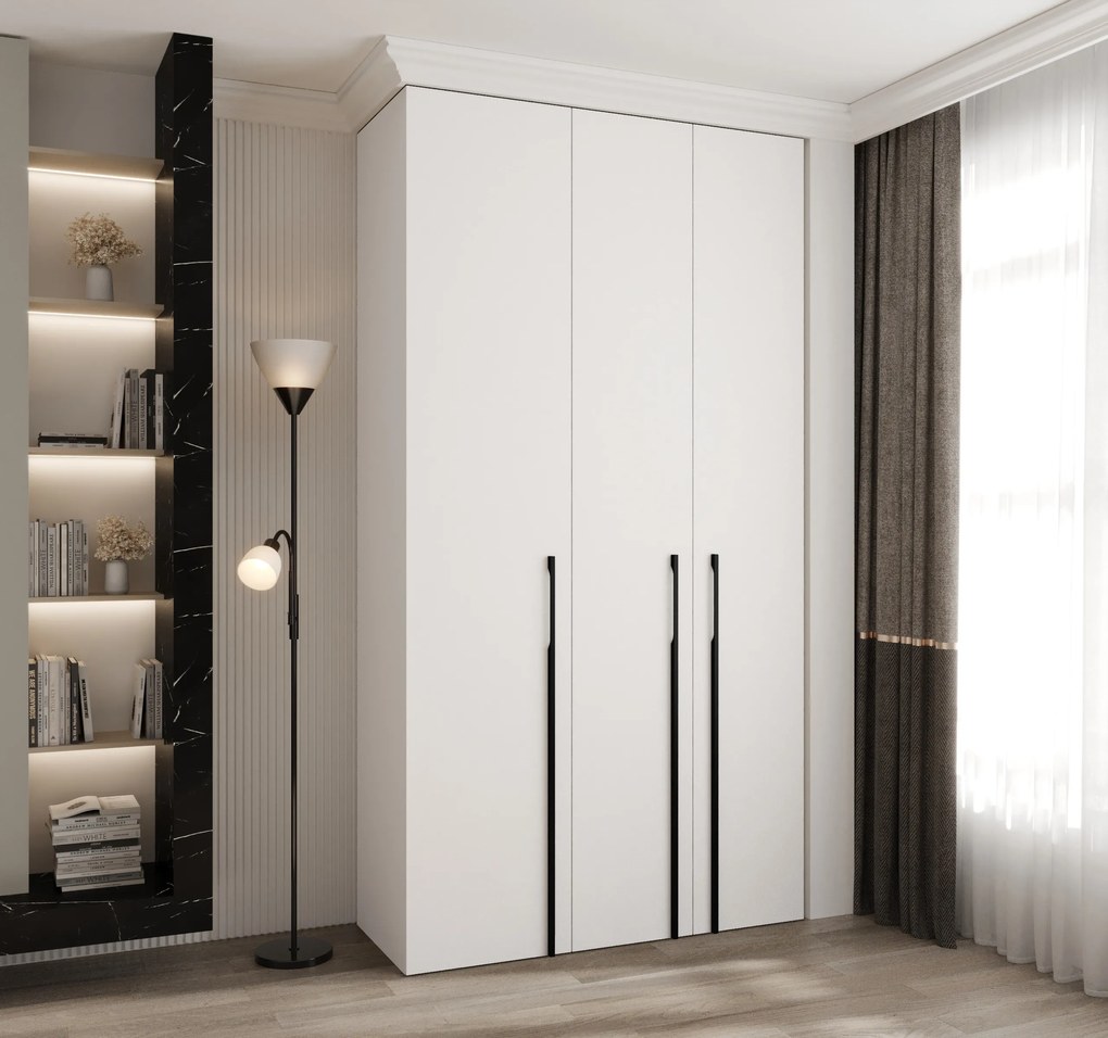 Dulap de haine 130 cm Carmela 50-3 (alb + Negru). 1126777