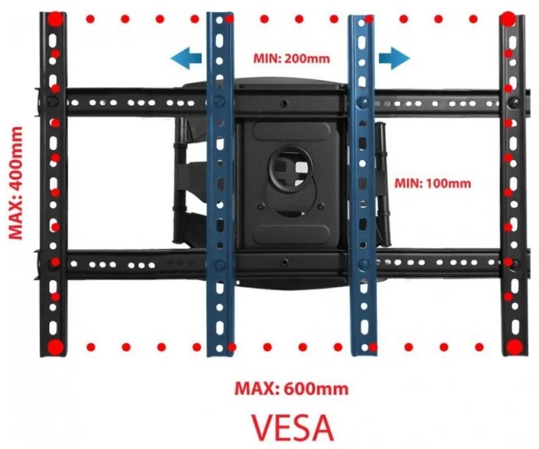Suport televizor Esperanza ERW021, 40-85", Reglare inclinare, Pana la 68.2 kg, Negru