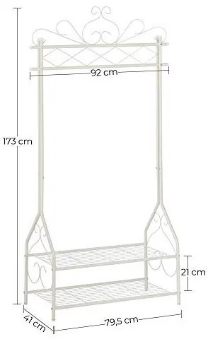 Suport pentru umerase, Songmics, Crem, HSR07W, 92 x 41 x 173 cm