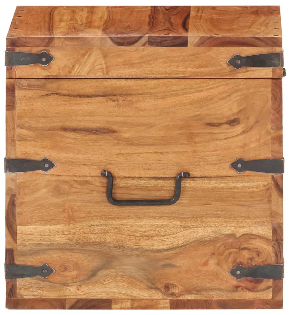 Cufar, 40x40x40 cm, lemn masiv de acacia 1, Maro inchis, 40 x 40 x 40 cm