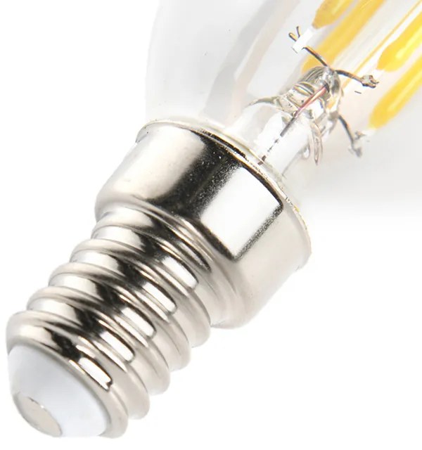 Set de 5 becuri LED cu filament E14 reglabile B35 5W 380lm 2700K