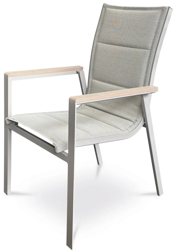 Autronic Scaun de grădină, aluminiu, textil, gri, AZ C-S1110 GREY