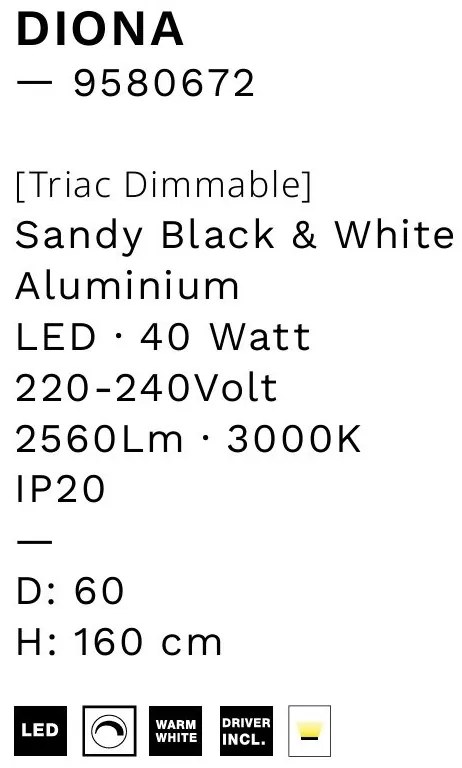Lustra LED design modern DIONA 60cm, 3000K