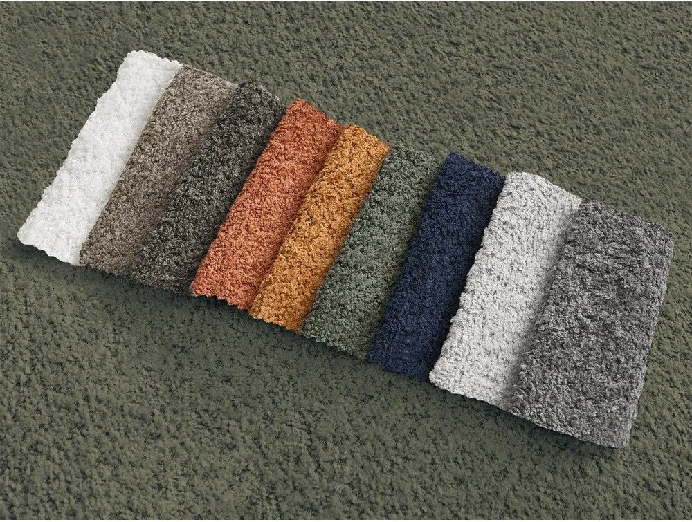 Colțar verde extensibil/cu spațiu de depozitare cu tapițerie din țesătură bouclé (cu colț pe partea stângă/cu șezlong) Montaigne – Bobochic Paris