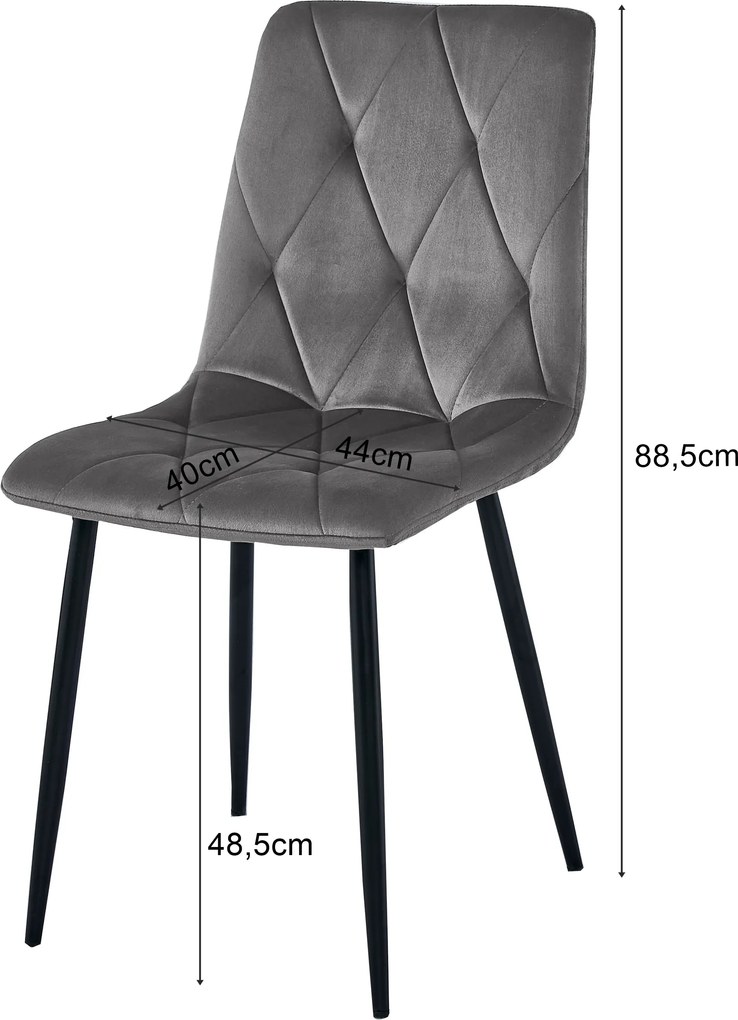 Roz scaun bucatarie LIBRA din catifea cu picioare negre