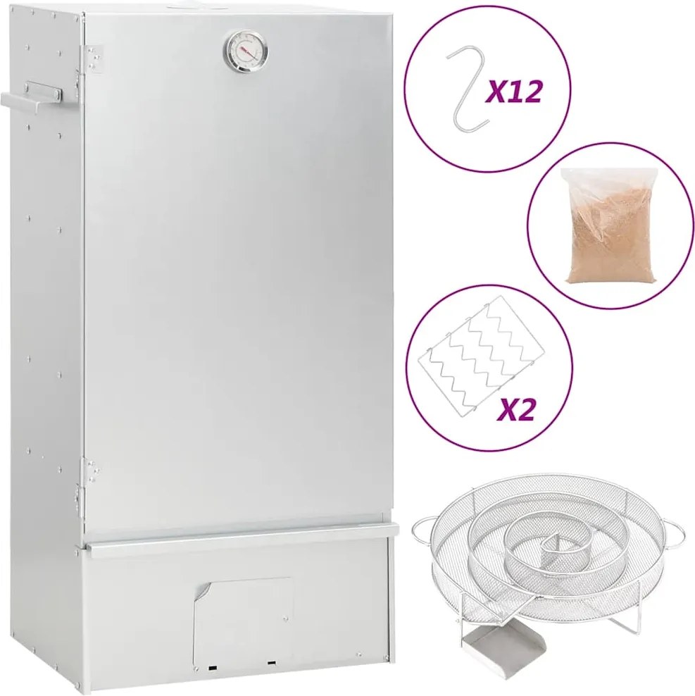 vidaXL Afumătoare cuptor/grătar, generator fum rece, oțel galvanizat