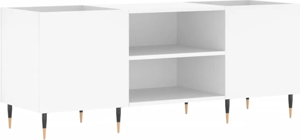 vidaXL Comodă discuri, alb, 121x38x48 cm, lemn prelucrat