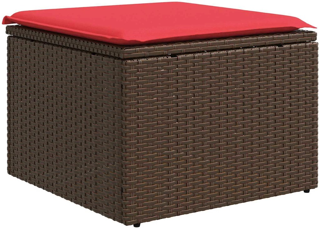 vidaXL Scaun de grădină cu pernă, maro, 55x55x37 cm, poliratan