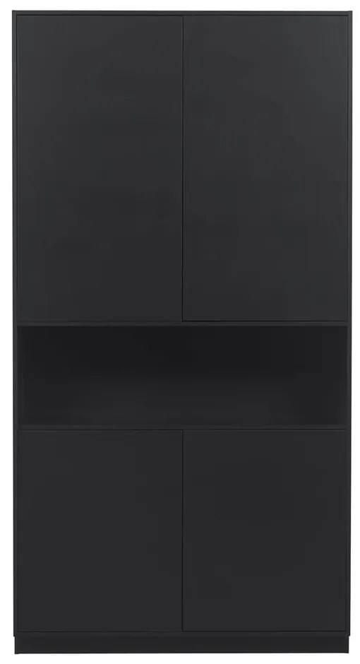 Dulap modular negru din lemn masiv de pin 110x210 cm Finca – WOOOD