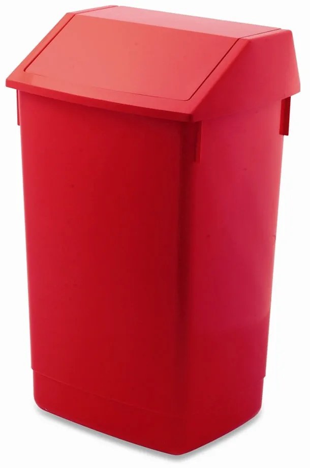 Coș de gunoi roșu de reciclat din plastic 60 l – Addis