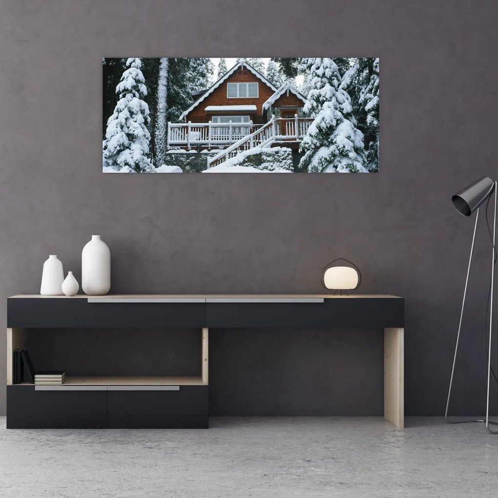 Tablou - Cabană din lemn (120x50 cm)