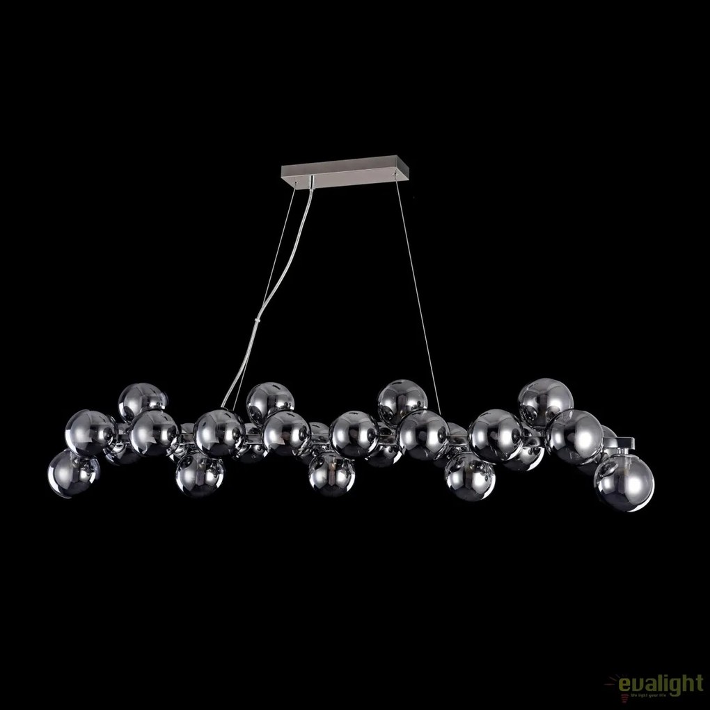 Lustra deosebita cu 25 de surse de lumina Dallas, crom/ fumuriu MYMOD547PL-25CH
