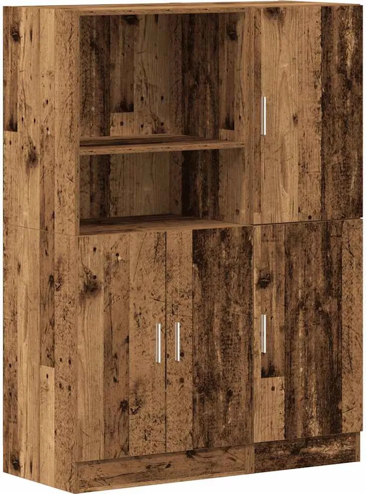 vidaXL Set dulap de bucătărie din 2 piese Lemn vechi Lemn prelucrat