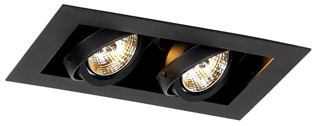 Spot încastrat inteligent negru cu 2 lumini reglabil, incluzând 2 Wifi GU10 70mm - Oneon 70