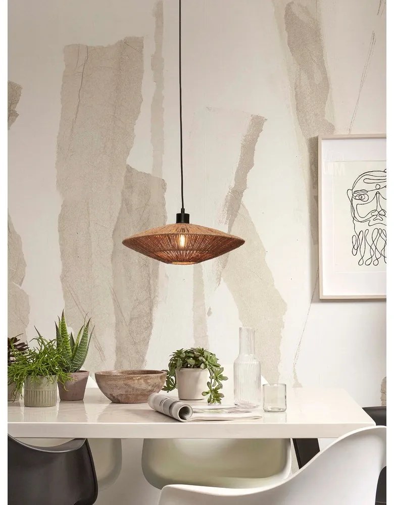 Lustră în culoare naturală cu abajur din iută ø 40 cm Iguazu – Good&amp;Mojo