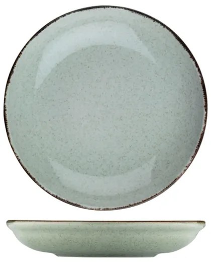 Set de masă, 24 piese, verde, din porțelan