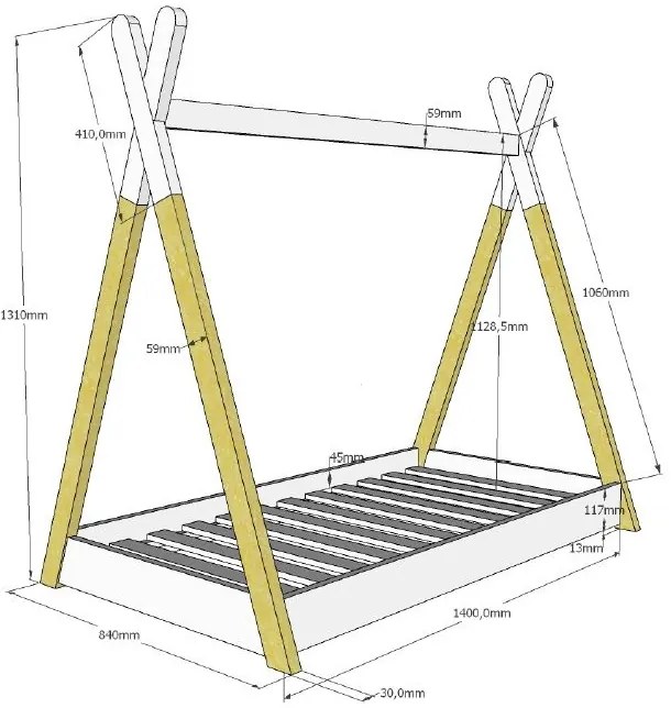 Pat copii PENTRU COPII MICI TIPI 70 X 140 CM