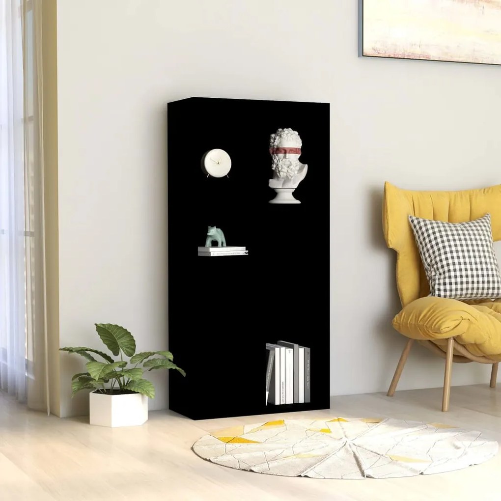 vidaXL Bibliotecă, negru, 50 x 25 x 106 cm, pal