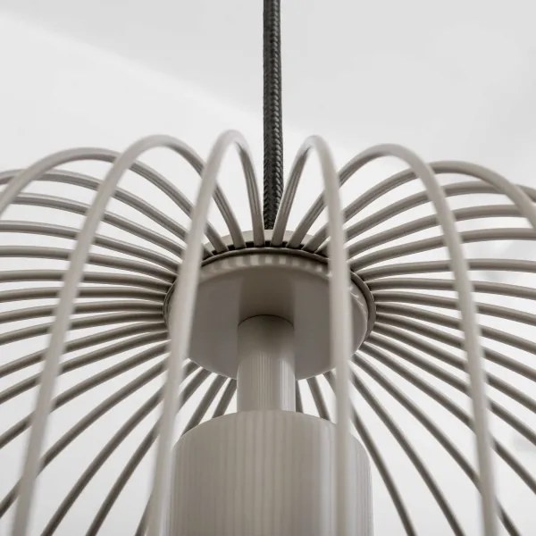 Lustră suspendată pe cablu OVELLA 1xE27/15W/230V Ø 34 cm bej