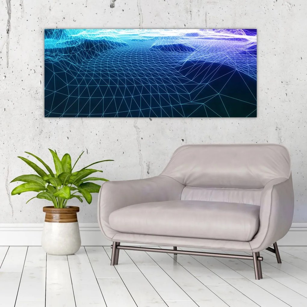 Tablou - Munți în model de calculator (120x50 cm)