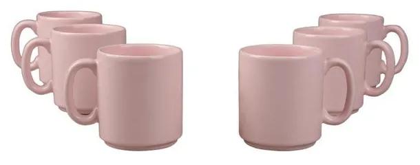 Set 6 căni Kütahya Porselen Classic, 330 ml, roz