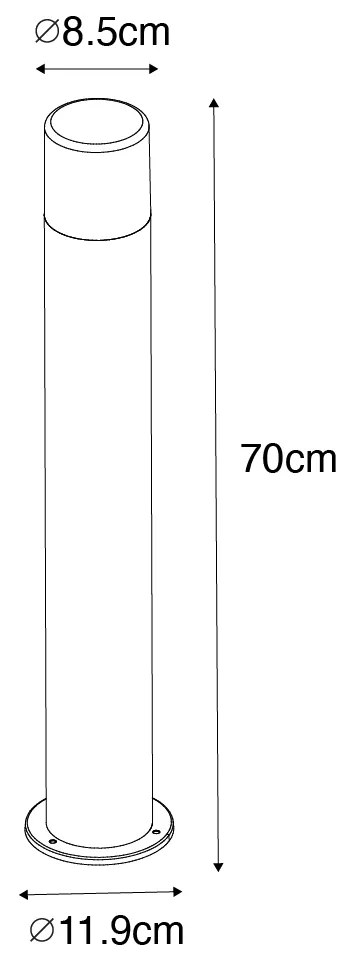 Lampă de exterior de podea neagră cu abajur fumuriu 70 cm - Odense