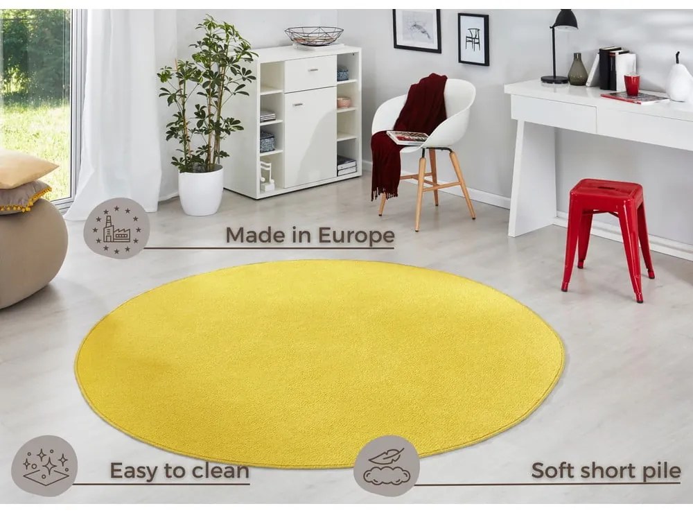 Covor galben rotund ø 200 cm Fancy – Hanse Home