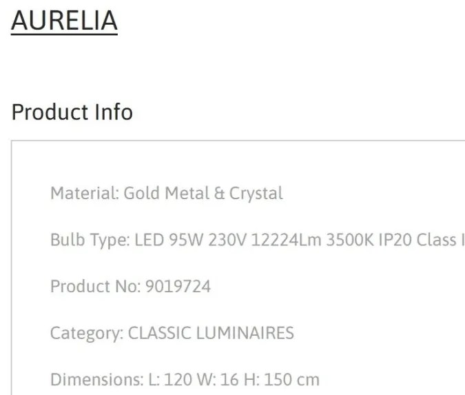 Lustra LED suspendata design elegant AURELIA 95W aurie