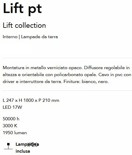 Lampadar LED/Lampa de podea reglabila Lift pt negru