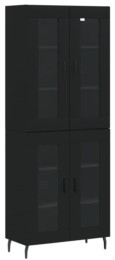 3198290 vidaXL Dulap înalt, negru, 69,5x34x180 cm, lemn compozit