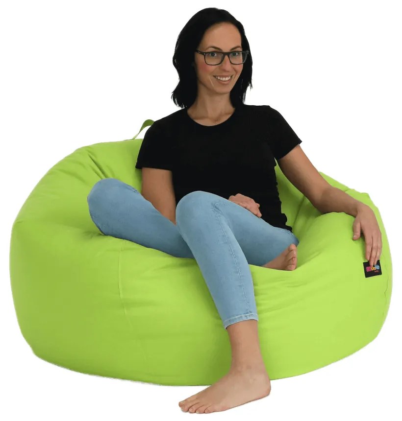 Fotoliu tip sac, material textil verde, KATANI