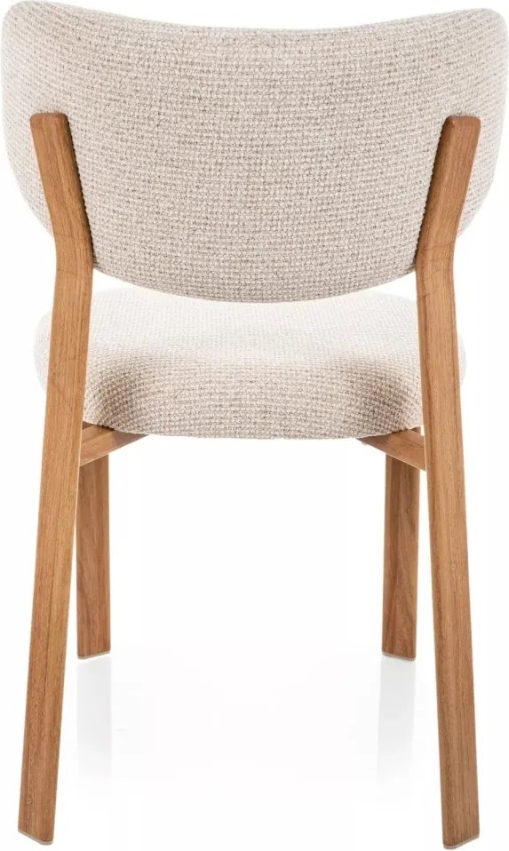 Scaun lemn tapitat Rin D 255 bej deschis/stejar - H79 cm
