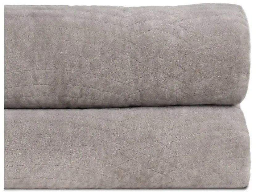 Cuvertură gri matlasată din catifea 230x260 cm – Ixia