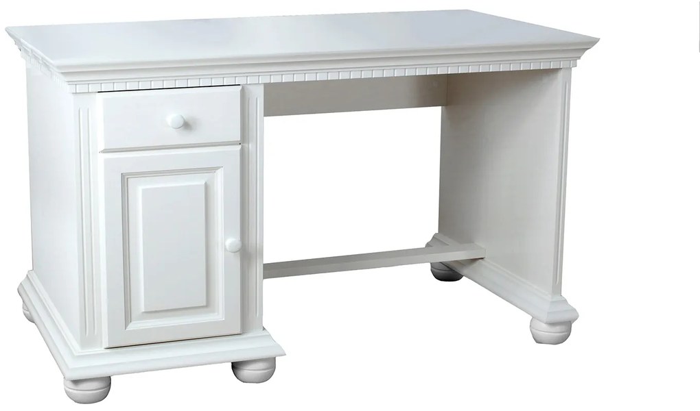Birou Celia, Lemn Masiv, 120x75x75 cm, Alb