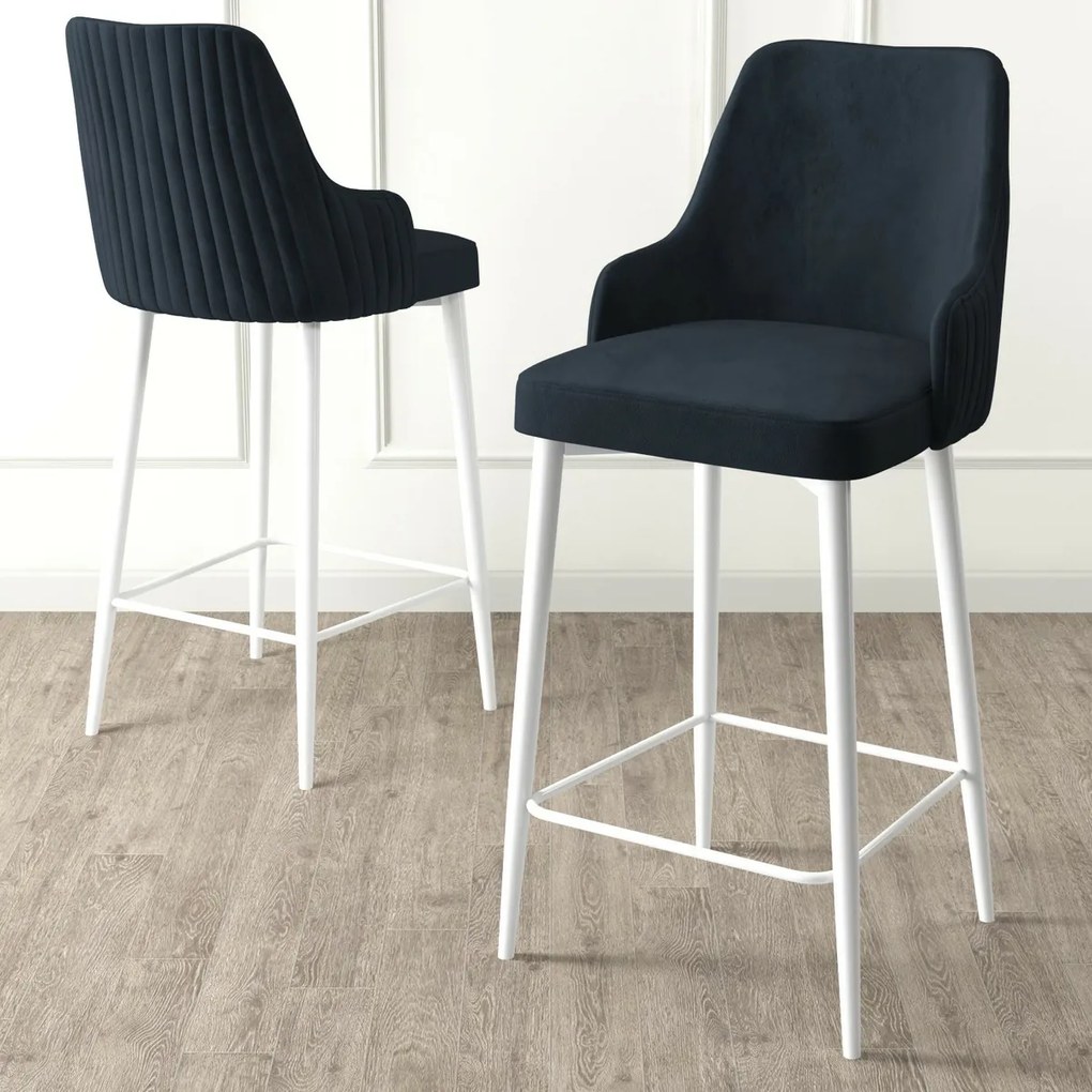 Set de scaune de bar Enox Anthracite and White, 4buc.