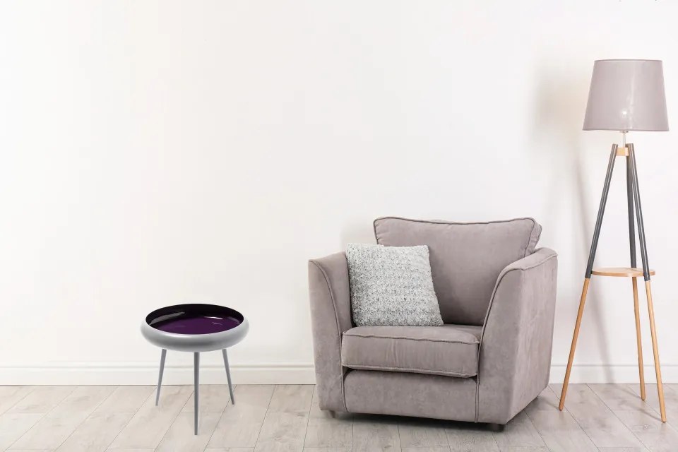 Masuta de cafea rotunda din metal Coast 39x39x41 gri/mov