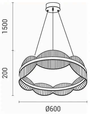 Lustră LED pe cablu LED/60W/230V 3000K