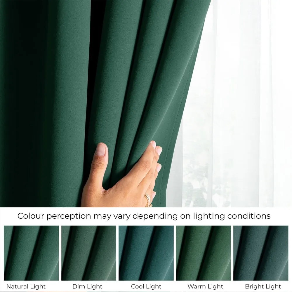 Draperie verde-închis dimout (semi-opacă) 140x270 cm Kierra – Restilo