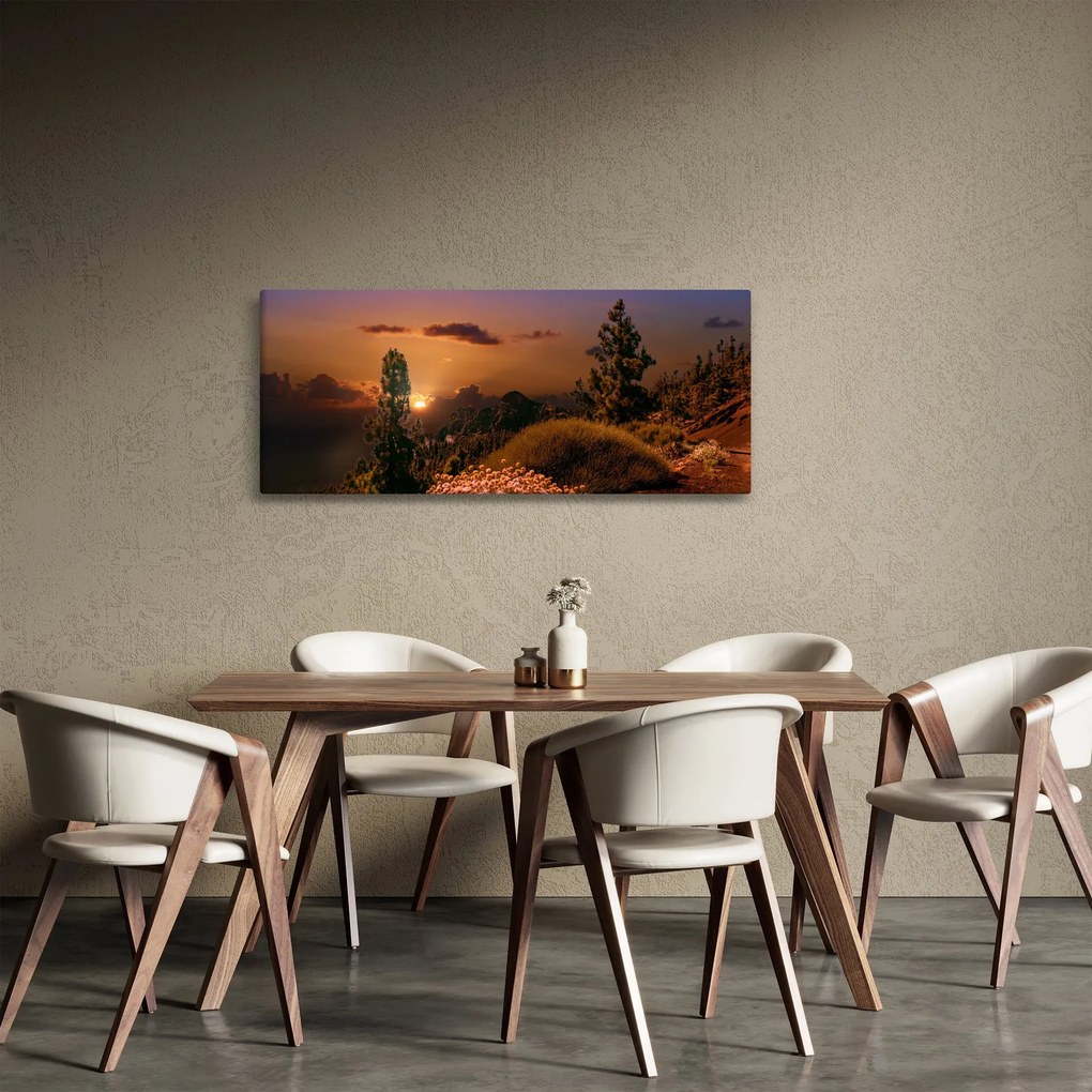 Tablou naturii cu apus de soare (120x50 cm)